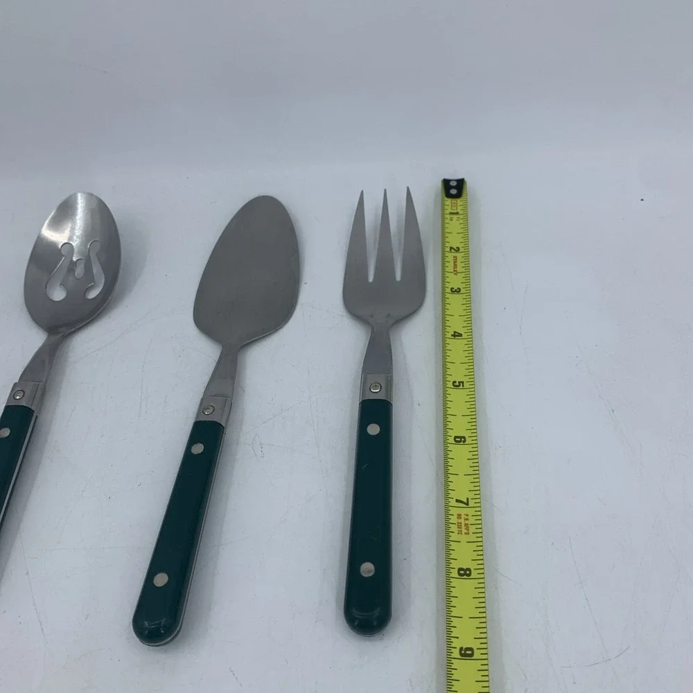 Vintage Ginkgo International Le Prix 3 PC Stainless‎ Steel Hostess Serving Set